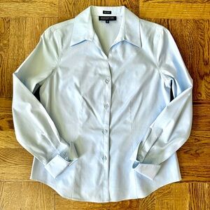 Jones New York Collection Platinum Women’s Non-iron Light Blue Button Down Shirt